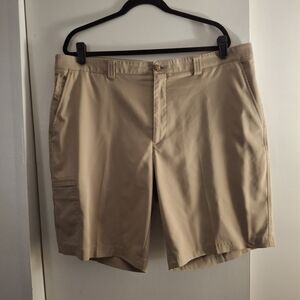 PGA Tour Men's Classic Tan Flat Front Shorts